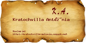 Kratochvilla Antónia névjegykártya